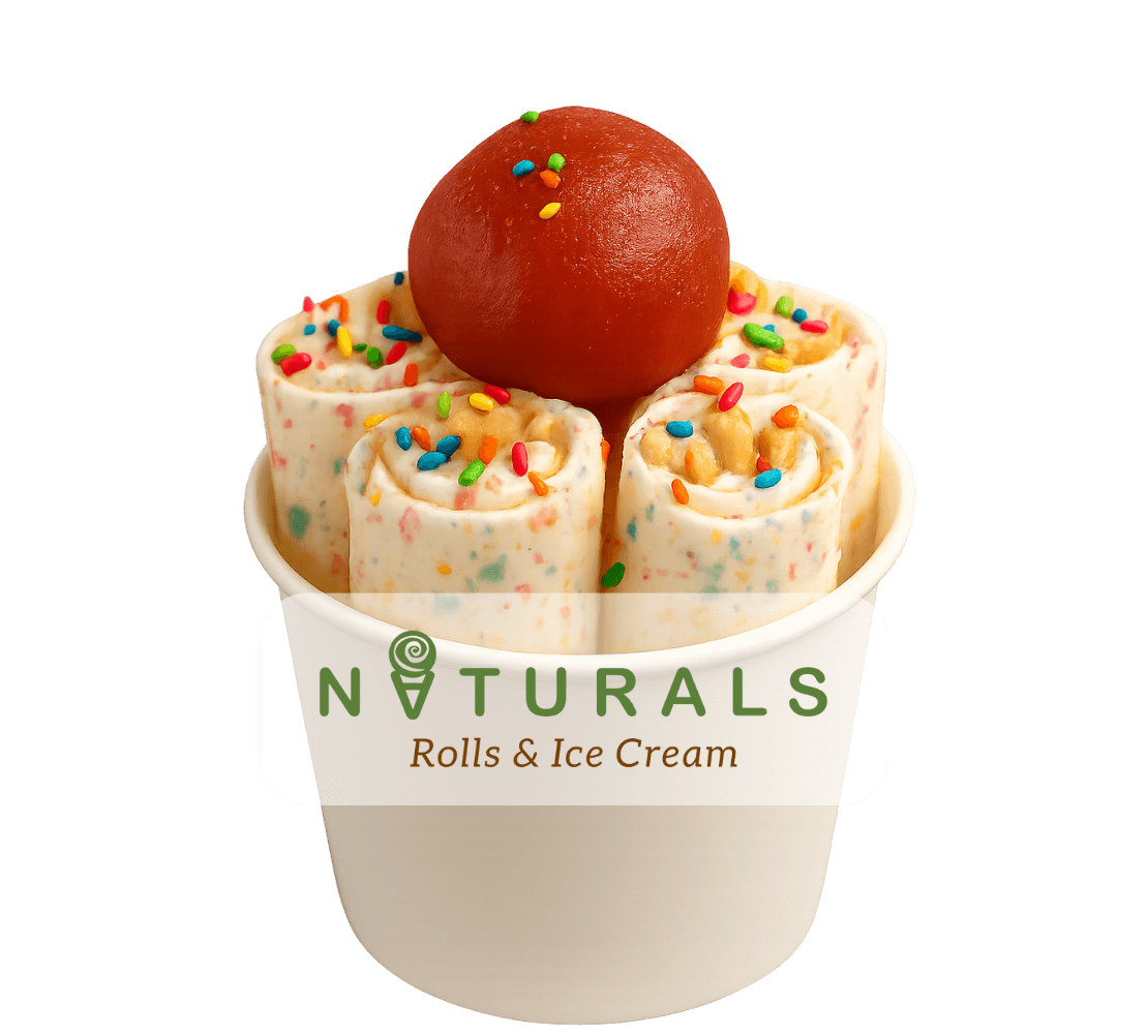 Gulab Jamun Ice Cream Rolls